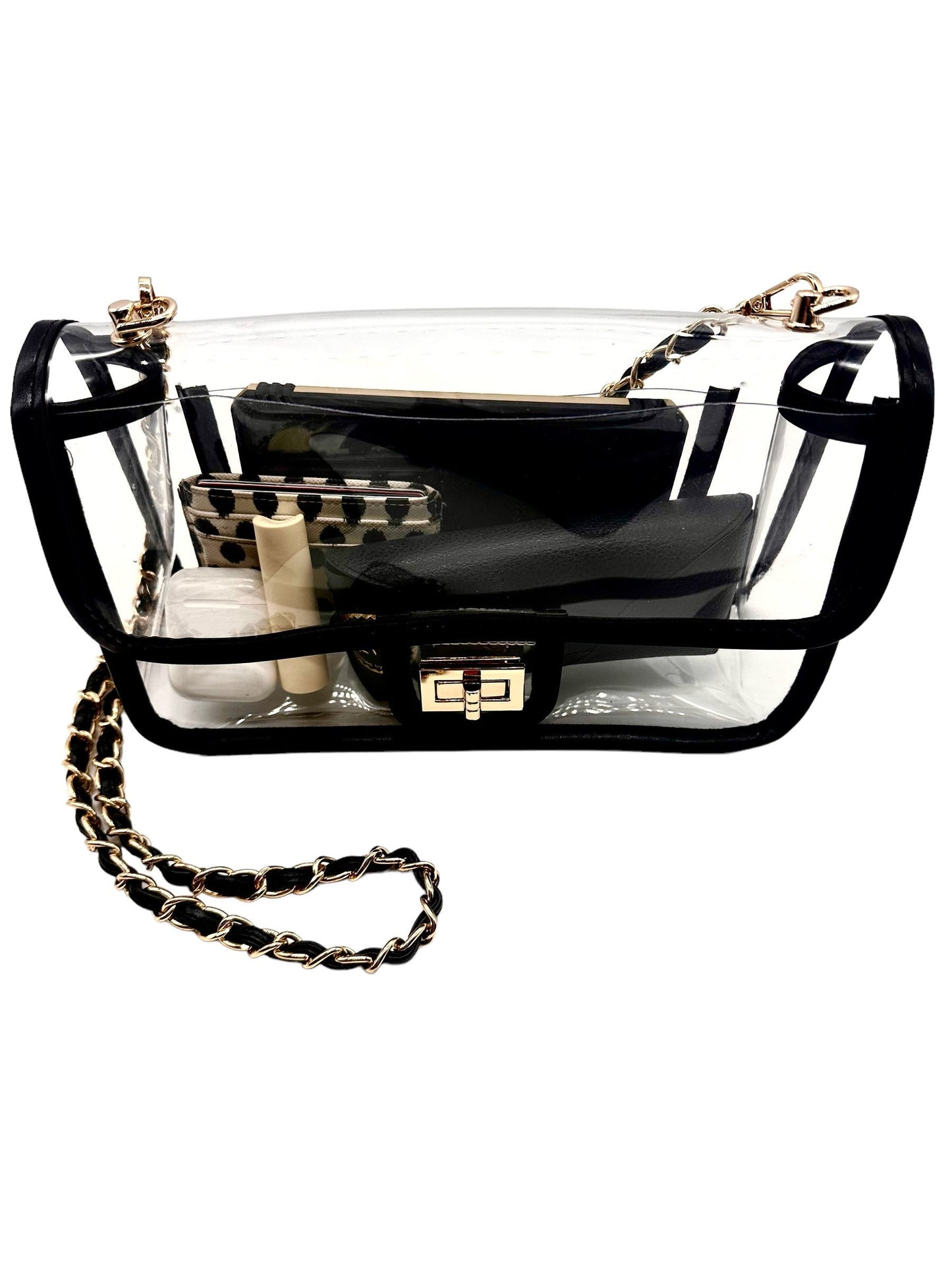 Crossbody Clear Purse. Stadium approved bag.  Clear Stadium Bag  Black, Gold, White, Rose Gold options available. Game day ready.