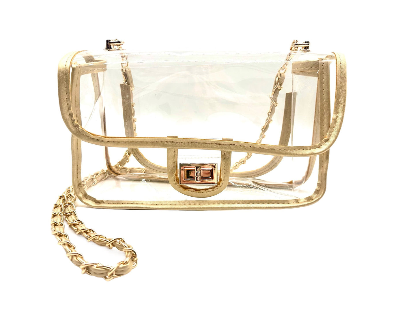 Crossbody Clear Purse. Stadium approved bag.  Clear Stadium Bag  Black, Gold, White, Rose Gold options available. Game day ready.