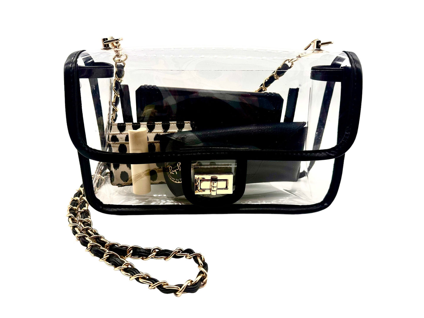 Kansas City Black and White Crossbody Clear Purse. Stadium approved. Chiefs