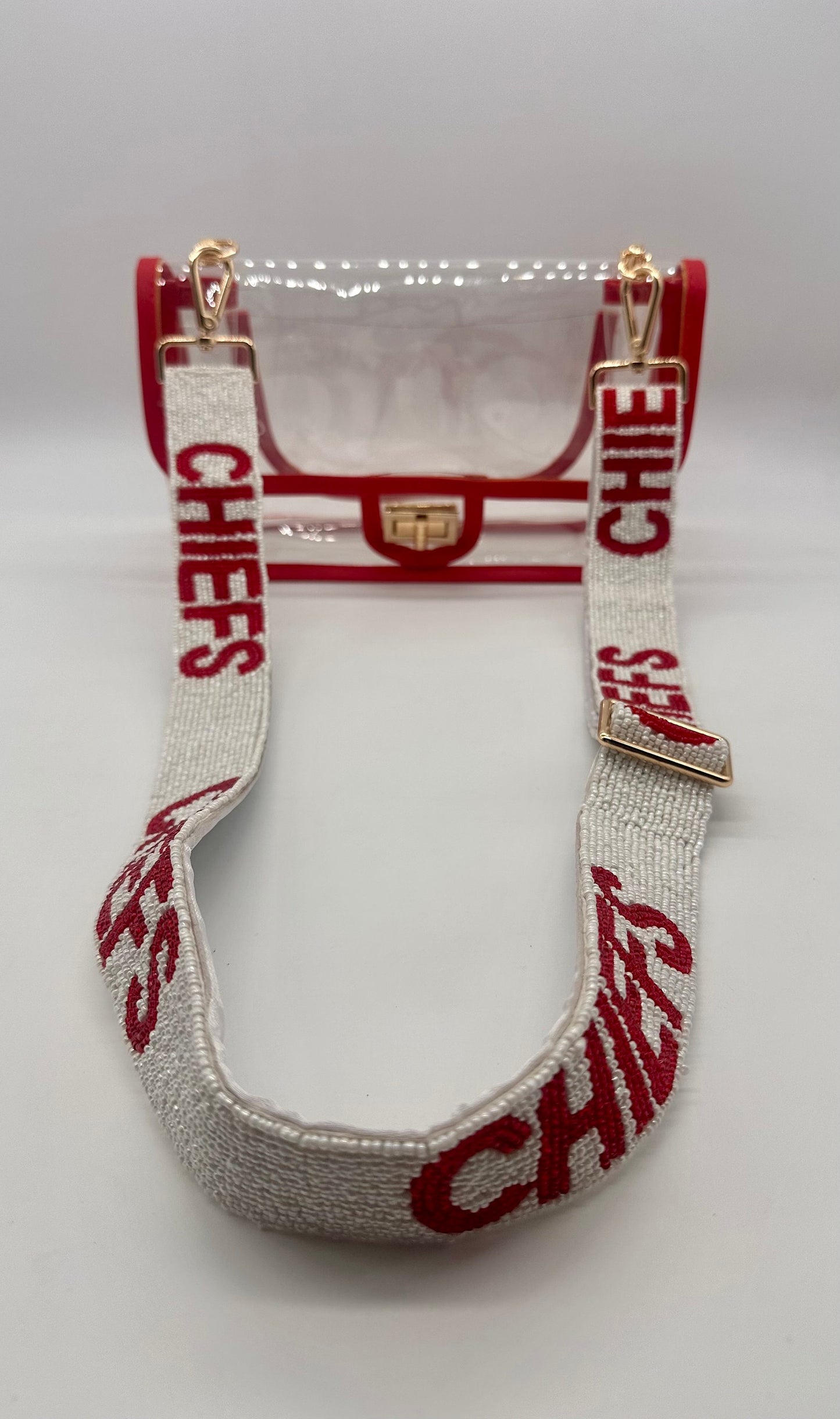 Chiefs Beaded Adjustable Purse Strap.  Handmade beautiful strap