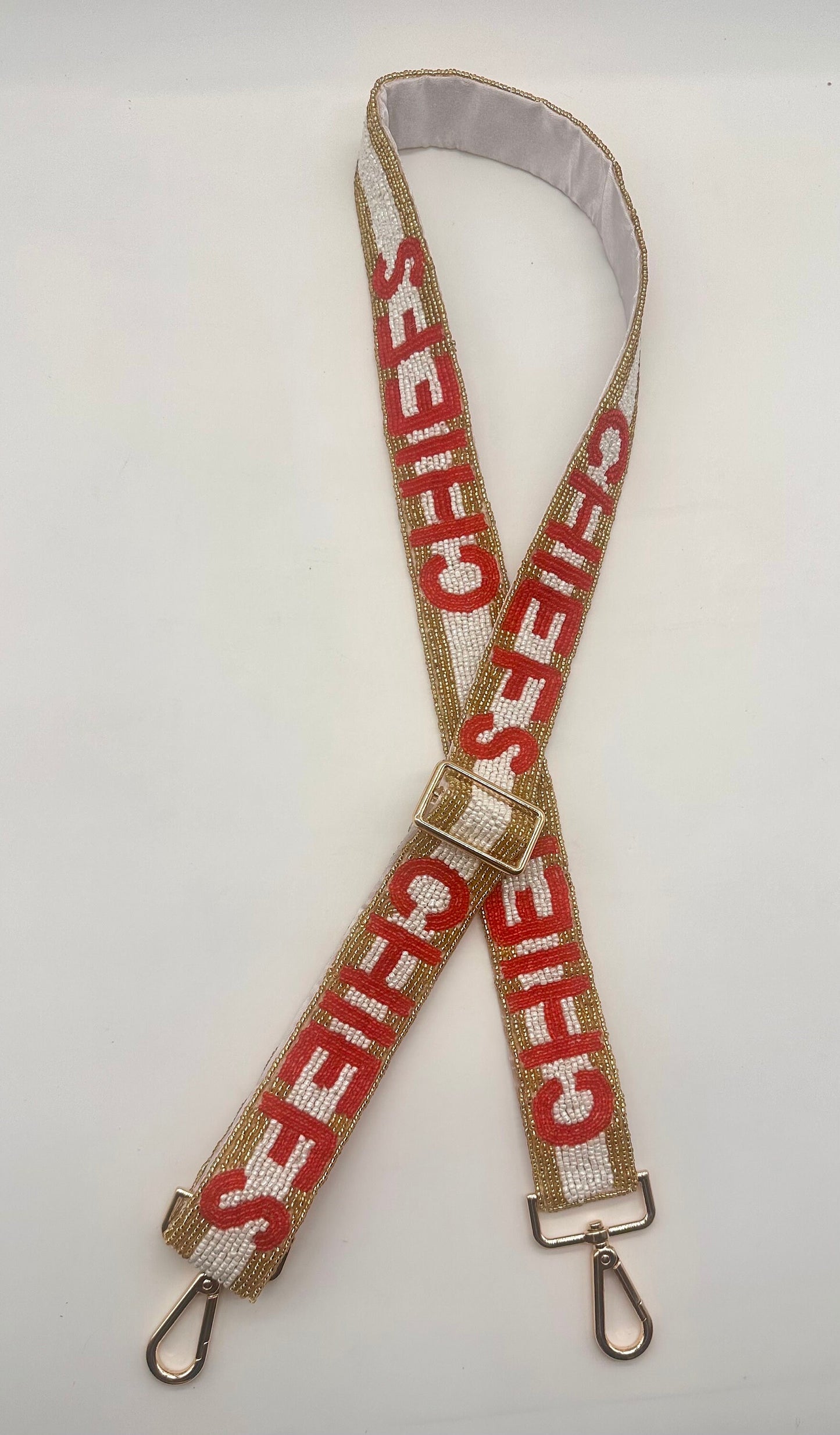 Chiefs Gold Striped Handmade Beaded Strap