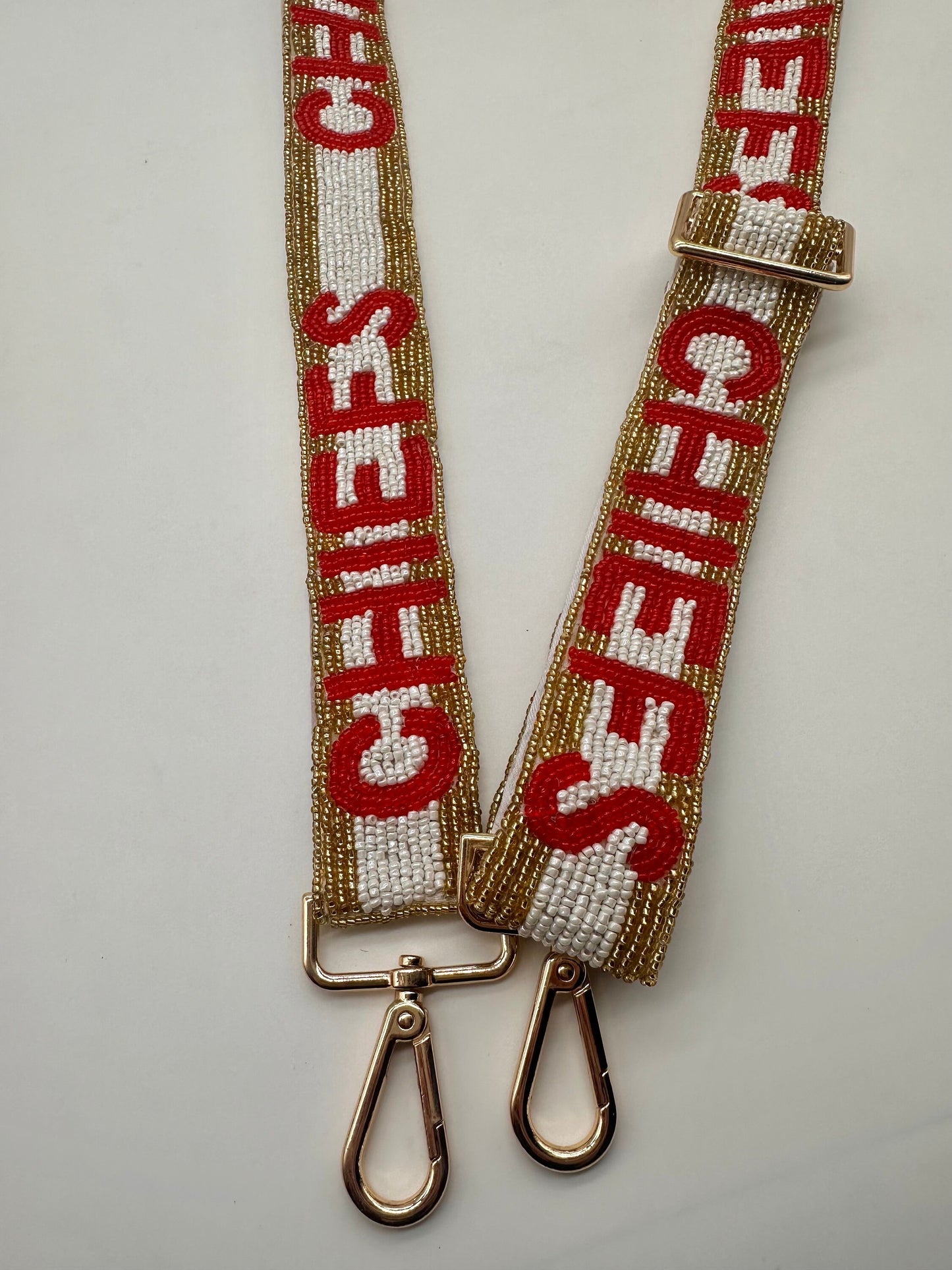 Chiefs Gold Striped Handmade Beaded Strap