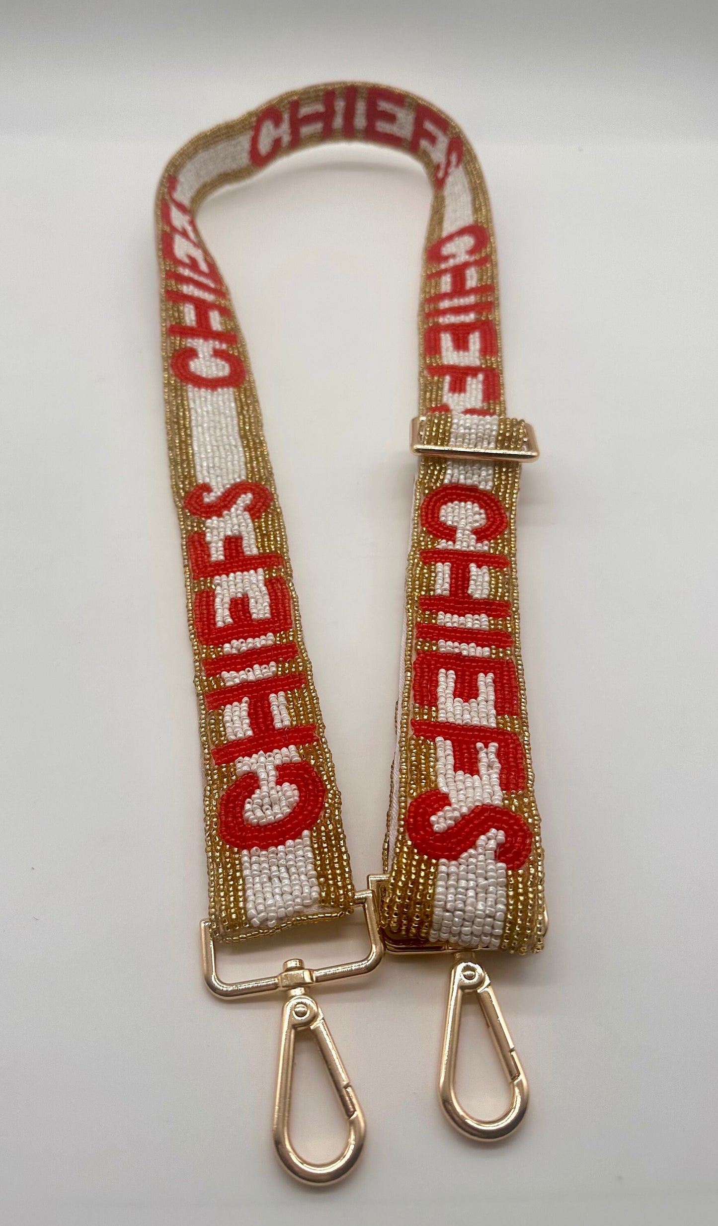 Chiefs Gold Striped Handmade Beaded Strap