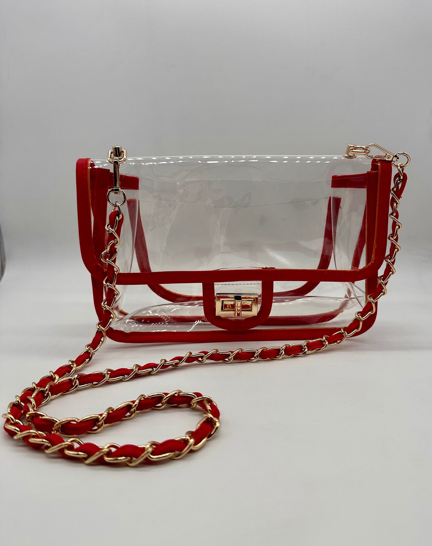 Crossbody Clear Purse. Stadium approved bag.  Clear Stadium Bag  Black, Gold, White, Rose Gold options available. Game day ready.