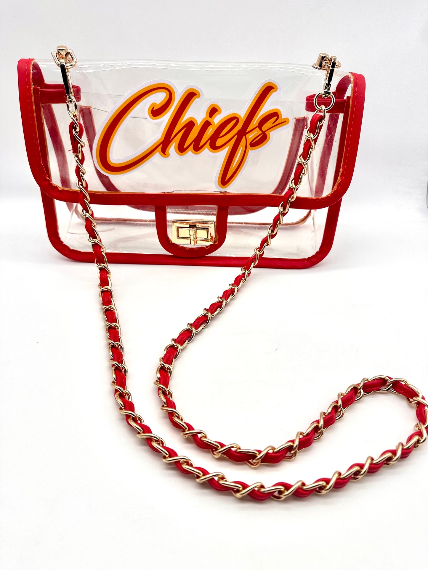 Chiefs Crossbody/Long Shoulder Strap Clear Purse