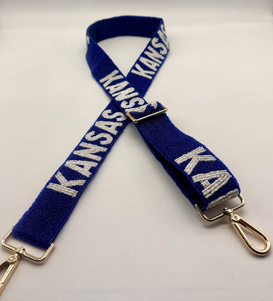 Kansas Adjustable Purse Strap to cheer on KU.  Kansas Jayhawks