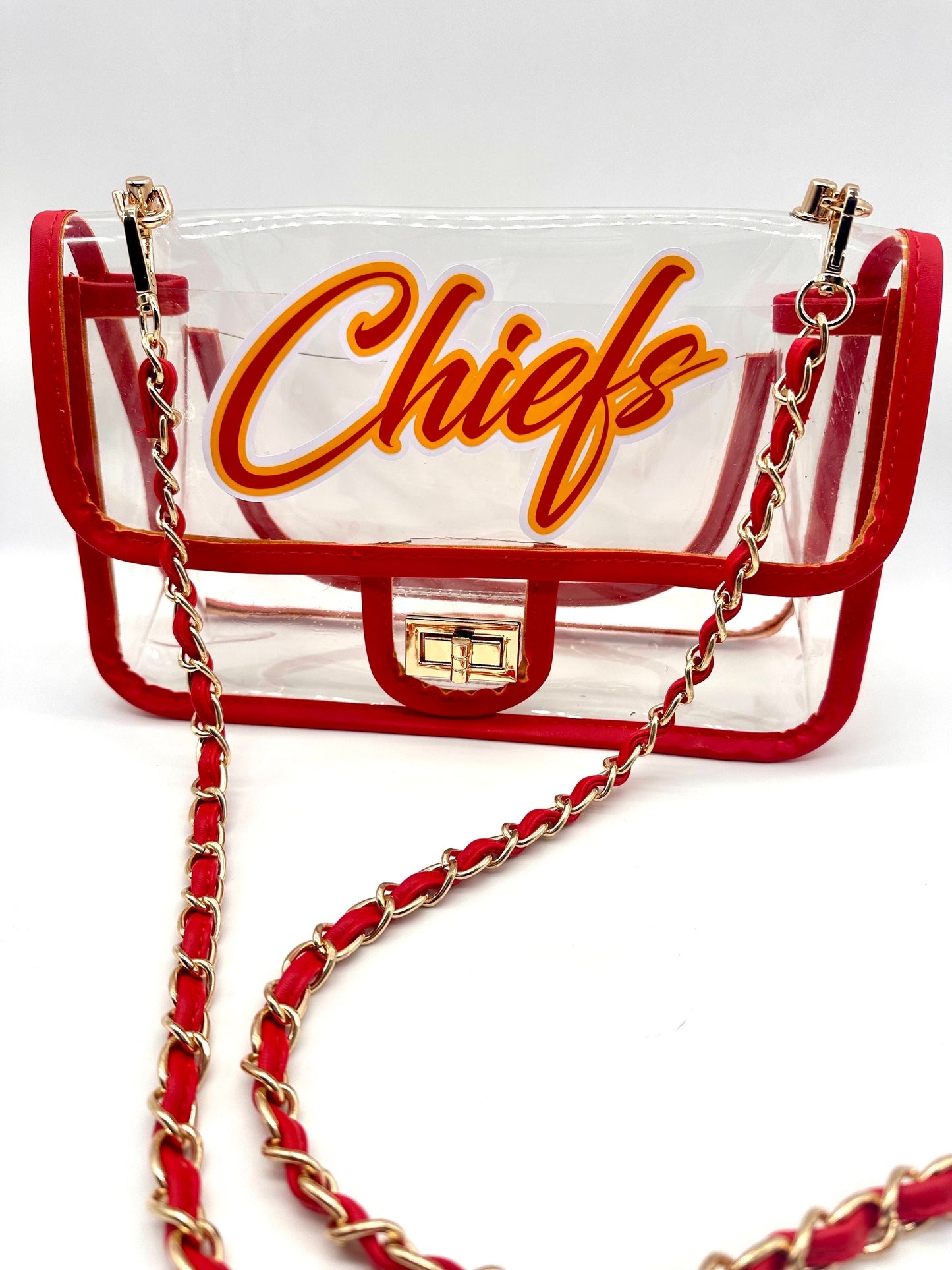 Chiefs Crossbody/Long Shoulder Strap Clear Purse