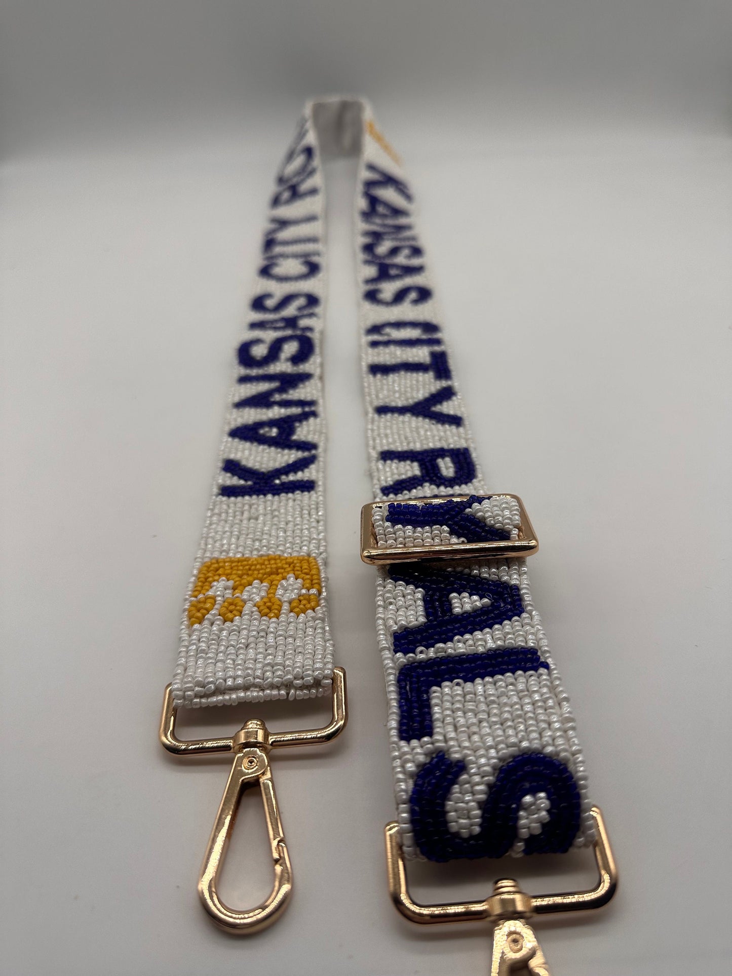 Royals Crown Beaded Adjustable Purse Strap.  Handmade beautiful strap to support the Kansas City Royals