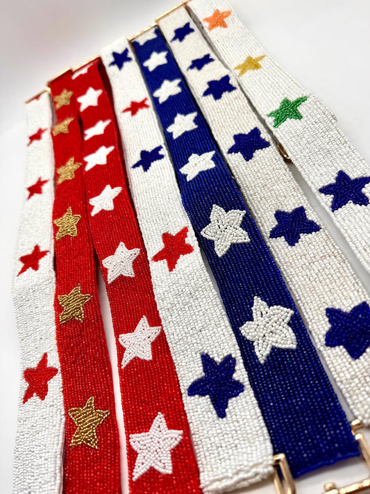 Star Beaded Adjustable Purse Straps.  Multiple color options.